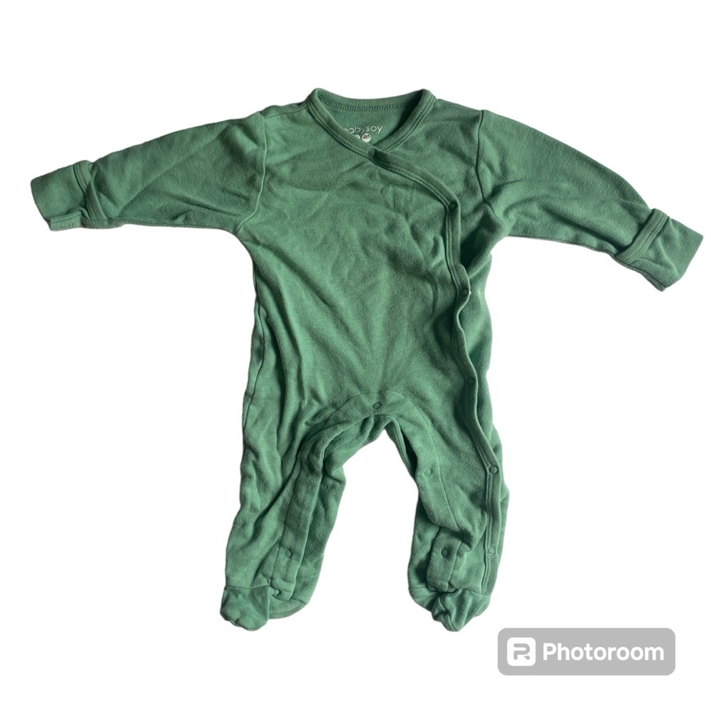 The softest wrap pajamas, Baby Soy, green, size 3-6 months, EUC